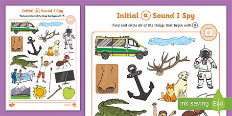 Initial Sounds I Spy Activity Letter A Teacher Made