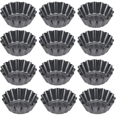 Lot de 12 mini moules à tartelettes moules à œufs anti adhésifs