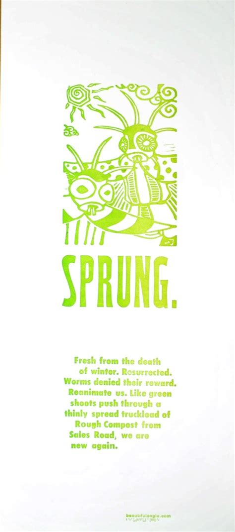 Sprung Beautiful Angle Letterpess Poster Tacoma Wa