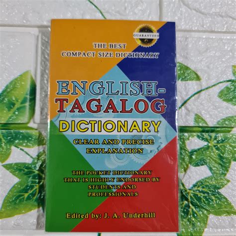 English Tagalog Dictionary By J A Underhill Lazada Ph