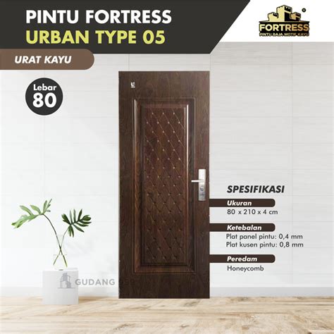 Jual PINTU BAJA FORTRESS URBAN TYPE 05 80 CM URAT KAYU PINTU