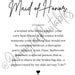 Maid Of Honor Definition Print Bridal Shower Gift Bridesmaid Gift