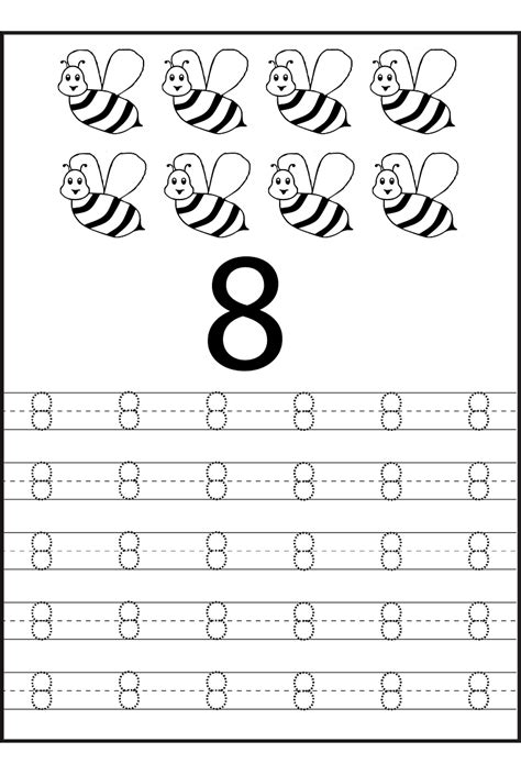 Number 8 Worksheets Kiddo Shelter Printable Educational Number