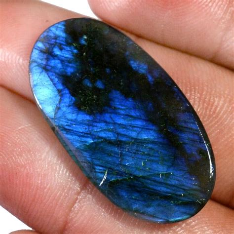 34 60 Carats 100 Naturel Labradorite Ovale Desseré Cabochon 18 X 35 MM