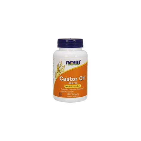 Now Foods Castor Oil 650mg 120 Softgels