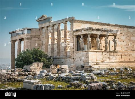 Erechtheion Temple With Caryatid Porch On The Acropolis Athens Greece