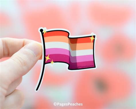 Lesbian Pride Flag Sticker Small Waterproof Vinyl Sticker For Phone