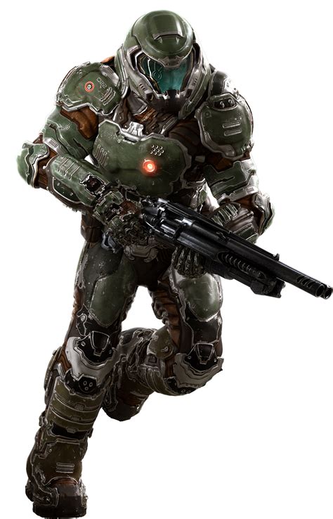 Both versions of the new Doomguy (Doom Slayer)