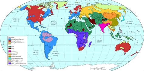 Colorful World Religions Map Free Image Download