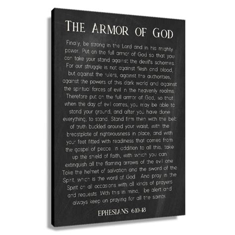 The Armor Of God Ephesians 6 10 18 Wall Art Bible Verse Poster Nature Artwork For Bathroom Print