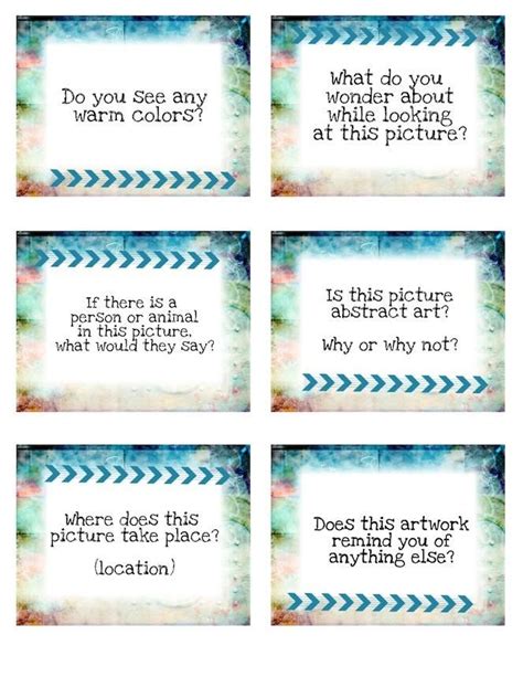 Art Discussion Cards for Class Critiques or Art History Lessons