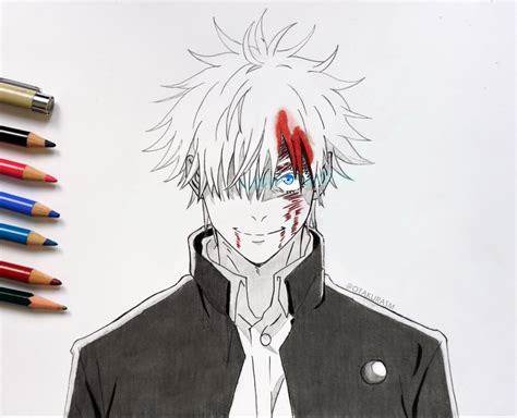 Easy Step By Step Drawing Gojo Satoru From Jujutsu Kaisen Season 2 Episode 04 Youtube Step