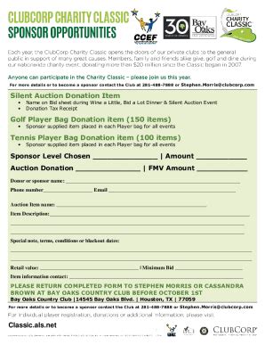 Fillable Online 10 Outstanding Nonprofit Sponsorship Request Letter