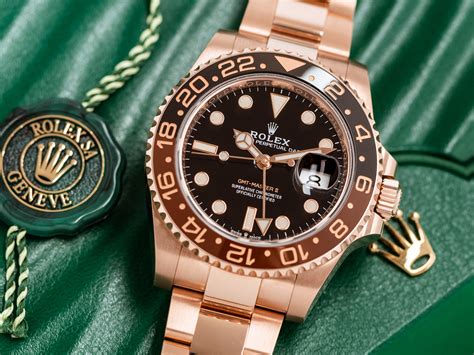 Rolex Gmt Master Ii Ref Chnr Rootbeer Rose Gold Black Dial Box