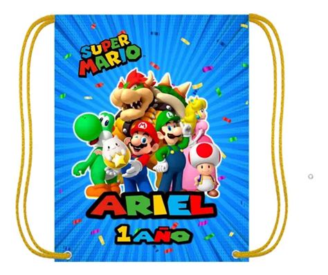 10 Morralitos Dulceros Personalizados Par Fiestas Mario Bros MercadoLibre