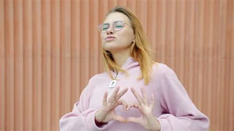 Slow Motion Portrait Of Cute Blonde Maki Stock Video Pond