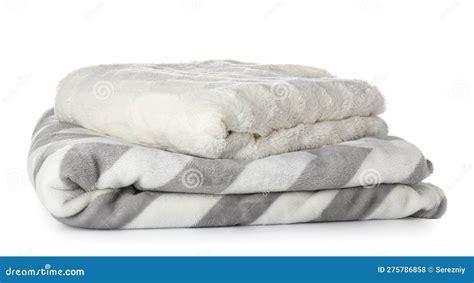 Soft Blankets On White Background Stock Photo Image Of Background