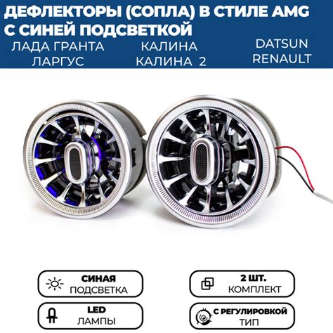 Дефлекторы (сопла) воздуховода AMG (2 шт.) для Гранта ФЛ, Гранта ...