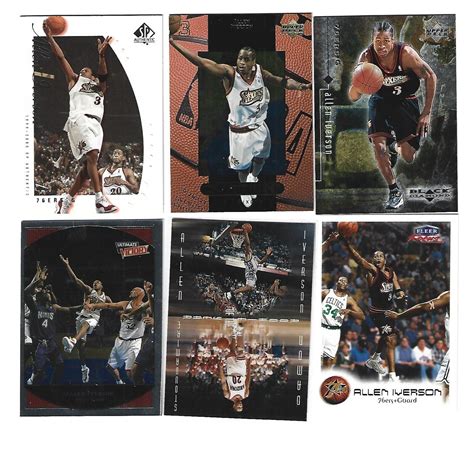 Allen Iverson Fleer Upperdeck Basketball Card Lot Ers Ex