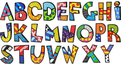 Romero Britto Alphabet Lettering Lettering Alphabet Romero Britto