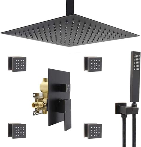 Buy Npysvsss Overhead Rain Shower System With Jets 16 Inch Oil Rubbed