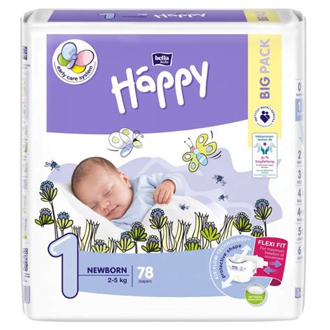 Pieluszki Bella Happy 1 Newborn 2 5 Kg BIG PACK