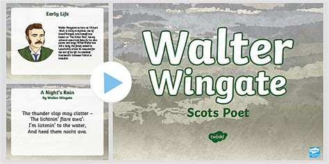 Walter Wingate A Night S Rain Poem Powerpoint Twinkl