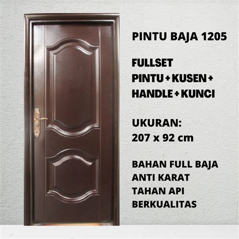 Jual PINTU BAJA FULLSET DENGAN KUSEN DAN HANDLE PINTU UTAMA PINTU