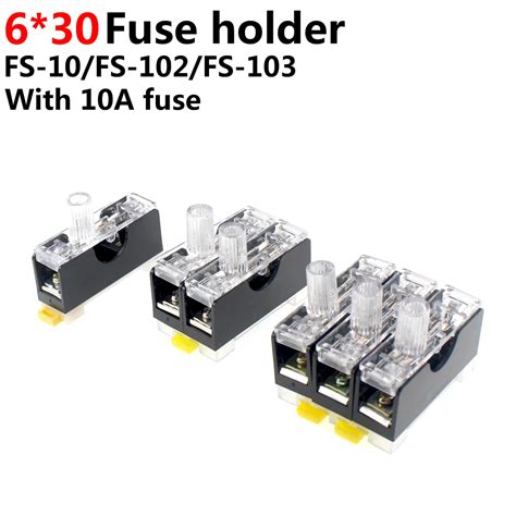 2pcs FS 101 FS 102 FS 103 Din Rail Mount Single Pole 6X30mm Fuse Holder