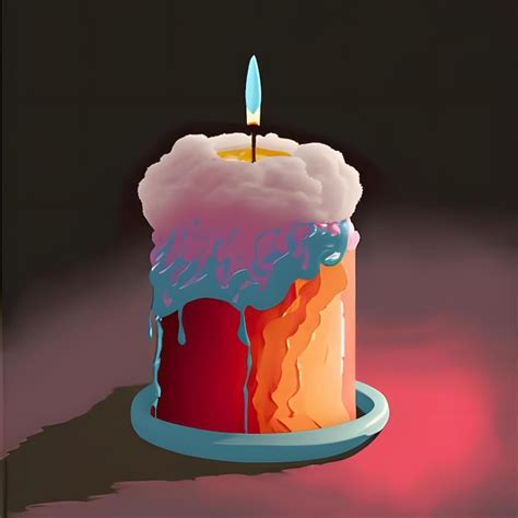 Premium Photo A Candle With A Wick Of Cotton Candy And A