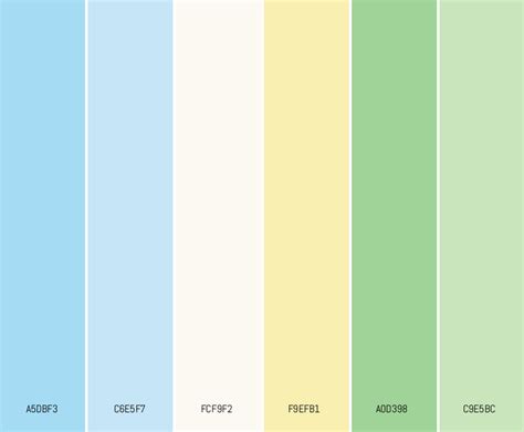 Pastel Nature and Sky - Pastel Color Palettes