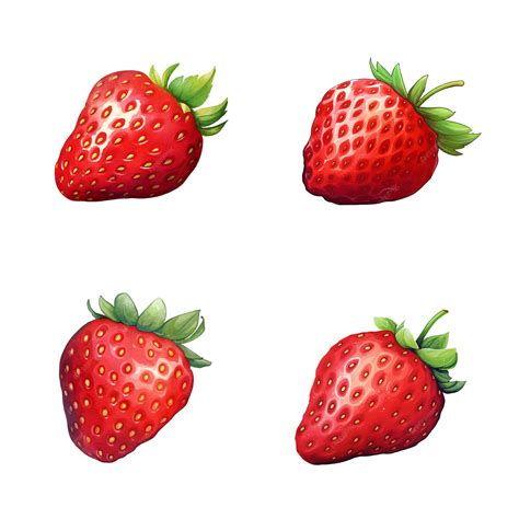 Premium Vector Strawberry Vector Watercolor Illustration Set