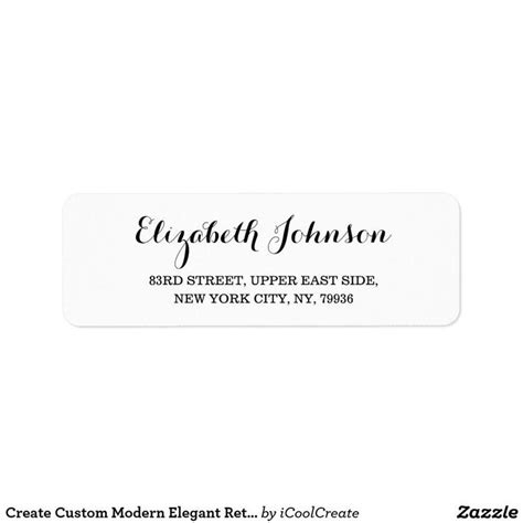 Create Custom Modern Elegant Return Address Label In 2022