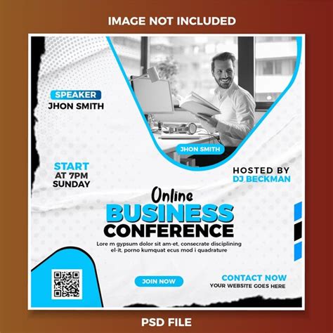 Premium Psd Psd Online Business Conference Social Media Post Template