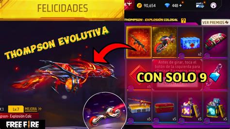 COMO SACAR CON SOLO 9 DIAMANTES LA THOMPSON EVOLUTIVA EN FREE FIRE EN