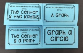 Writing Equations And Graphing Circles Foldable For Geometry And Algebra