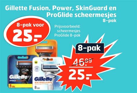 Gillette Fusion Power Skinguard En Proglide Scheermesjes Aanbieding