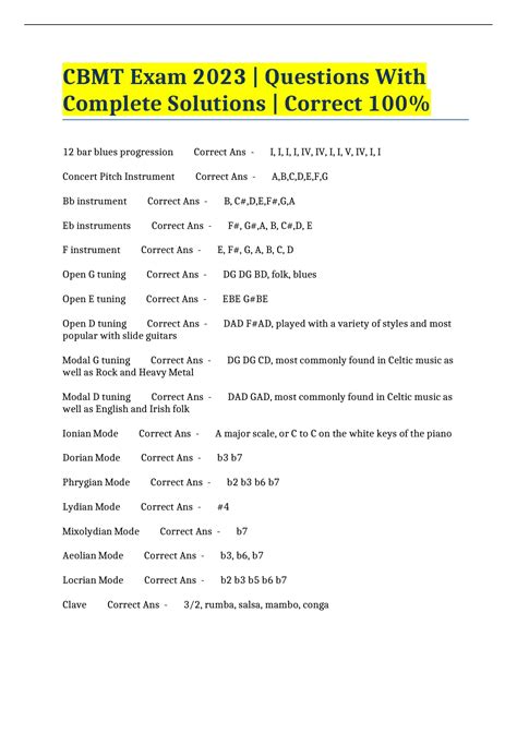 CBMT Exam 2023 Questions With Complete Solutions Correct 100