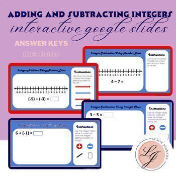 Adding Subtracting Integers Interactive Google Slides By Leslie Johnson