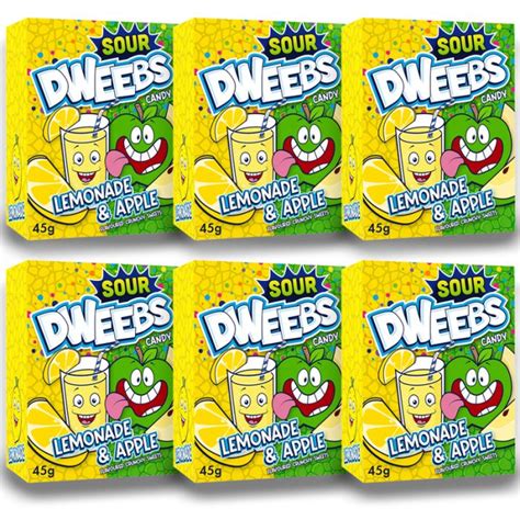 Dweebs Sour Lemonade and Apple 6 Pack - American Sweets - American Candy - Retro Sweets