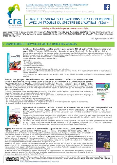 PDF HABILETES SOCIALES ET EMOTIONS CHEZ LES PERSONNES HABILETES