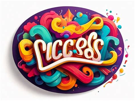 Premium Photo Success Creative Word Text With Handwritten Rainbow