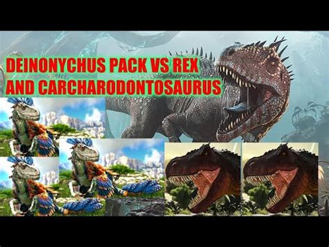 Deinonychus Vs Carcharodontosaurus And T Rex Youtube