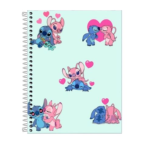 Caderno Lilo Stich Mat Rias Folhas Capa Dura Escorrega O Pre O