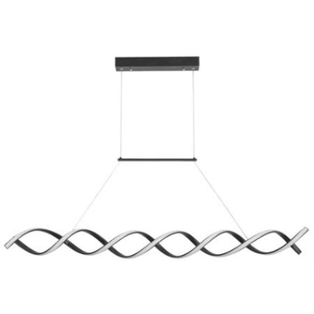 Pendente Moderno Espiral Preto 120cm Led 45W 4000K Bivolt Paris Luz