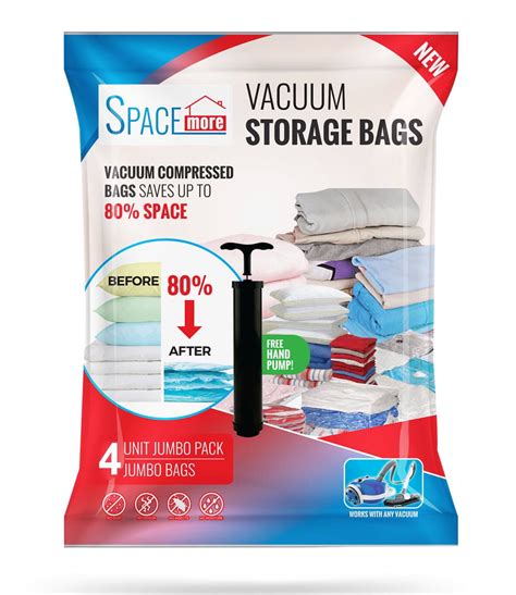 8 Pack 6 Large And 2 Super Jumbo Vacuum Storage Bag Space Saver