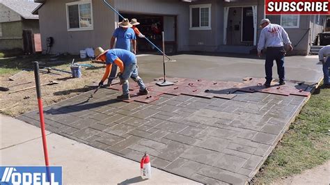 Complete Process From Removal To Stamped Ashlar Concrete Driveway Youtube