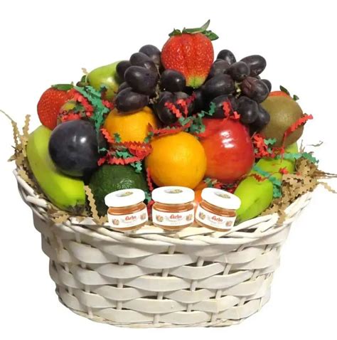 Fresh Fruit Basket with Honey Montpetit Créations