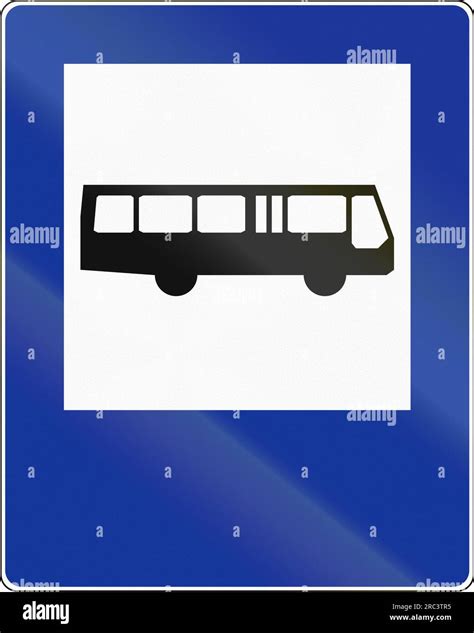 Polish Traffic Sign Bus Stop Stock Photo Alamy