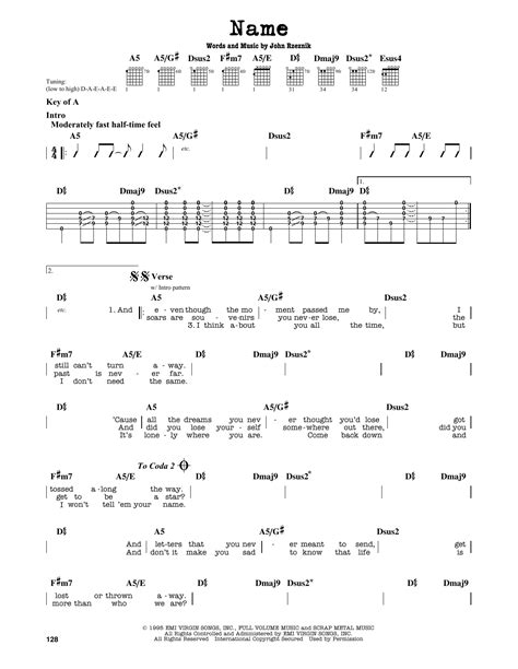 Goo Goo Dolls Guitar Chords